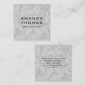Elegante moderne minimalistische grijze profession vierkante visitekaartje (Voorkant / Achterkant)