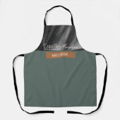 Elegante moderne minimalistische groene haarstudio schort (Voorkant)