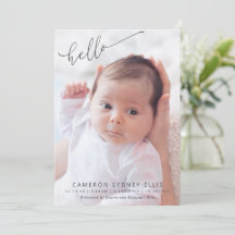 Elegante moderne minimalistische hallo baby foto g