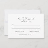 Elegante moderne minimalistische handschrift lette RSVP kaartje (Voorkant)