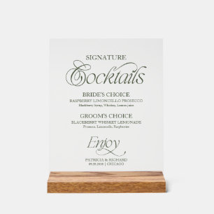Elegante moderne minimalistische handtekeningcockt acryl bord