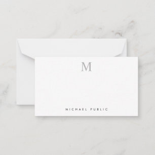Elegante Moderne Minimalistische Initiële Monogram Notitiekaartje
