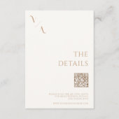 Elegante moderne minimalistische ivoor en tan brui informatiekaartje (Voorkant)