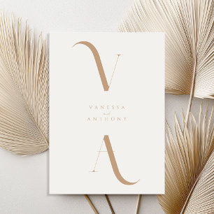 Elegante moderne minimalistische ivoor en tan brui kaart