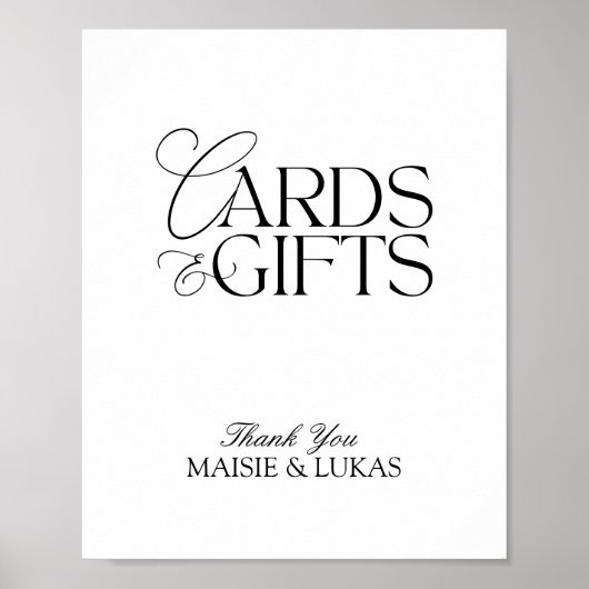 Elegante moderne minimalistische Kaarten en gesche Poster (Voorkant)