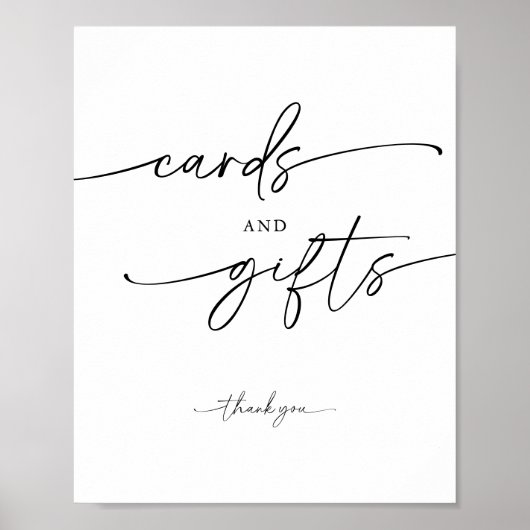 Elegante moderne minimalistische Kaarten en gesche Poster (Voorkant)