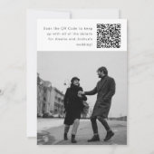 Elegante moderne minimalistische kalligrafie foto save the date (Achterkant)