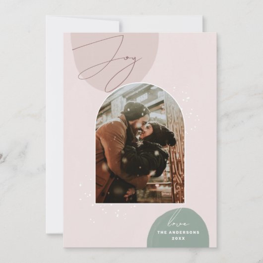 Elegante moderne minimalistische kerst | Joy Photo Feestdagenkaart (Voorkant)