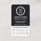 Elegante moderne minimalistische Logo zwart-wit kl Klantenkaartje (Voorkant)