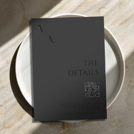 Elegante moderne minimalistische matte zwarte brui informatiekaartje