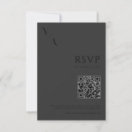 Elegante moderne minimalistische matte zwarte brui RSVP kaartje