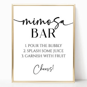 Elegante moderne minimalistische Mimosa bar teken Poster