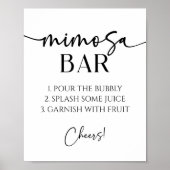 Elegante moderne minimalistische Mimosa bar teken Poster (Voorkant)