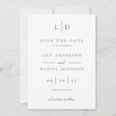 Elegante moderne minimalistische monogram foto bru save the date (Voorkant)