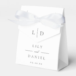 Elegante moderne minimalistische monogram huwelijk bedankdoosjes