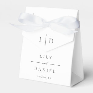 Elegante moderne minimalistische monogram huwelijk bedankdoosjes