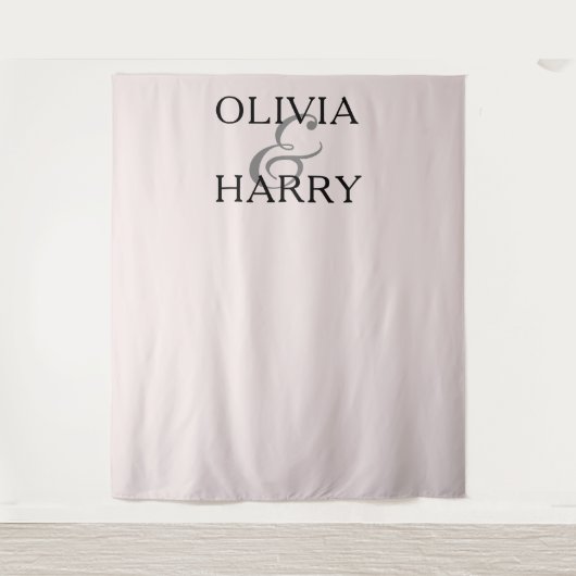 Elegante moderne minimalistische namen bruiloft ac wandkleed (Voorkant)