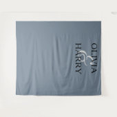 Elegante Moderne Minimalistische Namen Trouw Achte Wandkleed (Voorkant (horizontaal))