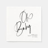 Elegante moderne minimalistische OH Baby Servet (Voorkant)