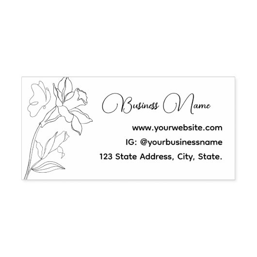 Elegante moderne minimalistische outline bloem vli rubberstempel (Afrduk)