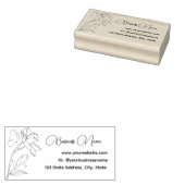 Elegante moderne minimalistische outline bloem vli rubberstempel (Gestempeld)