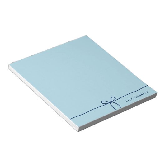 Elegante moderne minimalistische pastel & marine b notitieblok (Schuin)