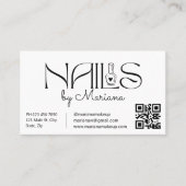Elegante moderne minimalistische QR-code nagels ku Visitekaartje (Voorkant)