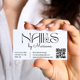 Elegante moderne minimalistische QR-code nagels ku Visitekaartje