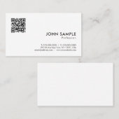 Elegante Moderne Minimalistische QR Code Sjabloon  Visitekaartje (Voorkant / Achterkant)