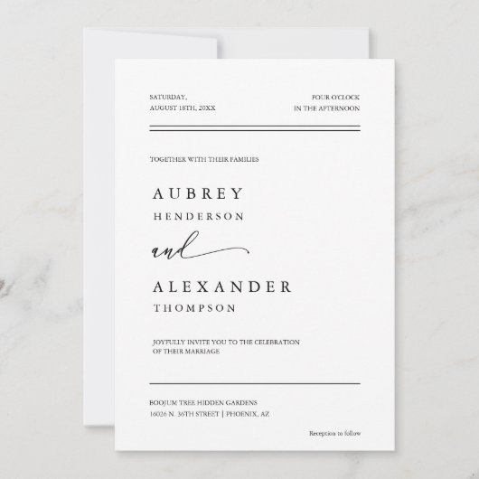 Elegante moderne minimalistische QR-code trouwfoto Kaart (Voorkant)