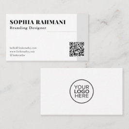Elegante moderne minimalistische QR-code zwart wit Visitekaartje