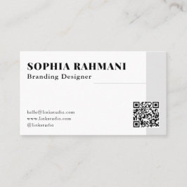 Elegante moderne minimalistische QR-code zwart wit Visitekaartje