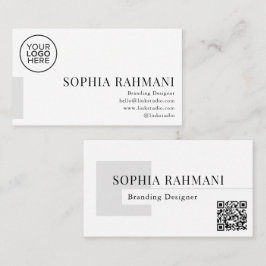 Elegante moderne minimalistische QR-code zwart wit Visitekaartje