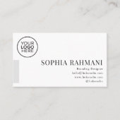 Elegante moderne minimalistische QR-code zwart wit Visitekaartje (Voorkant)