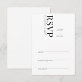 Elegante moderne minimalistische RSVP-antwoordkaar RSVP Kaartje (Voorkant / Achterkant)