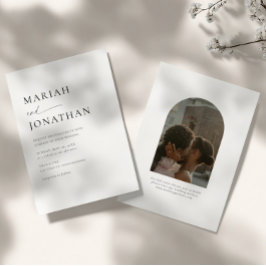 Elegante Moderne Minimalistische RSVP-Fotobruiloft Kaart
