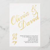 Elegante moderne minimalistische RSVP QR terug bru Folie Uitnodiging (Voorkant)