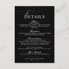 Elegante Moderne Minimalistische Script Trouwdetai Informatiekaartje