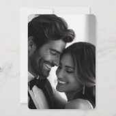 Elegante Moderne Minimalistische Script Zwart-Wit Save The Date (Achterkant)