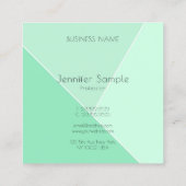 Elegante moderne minimalistische Sjabloon Mint Gre Vierkante Visitekaartje (Achterkant)