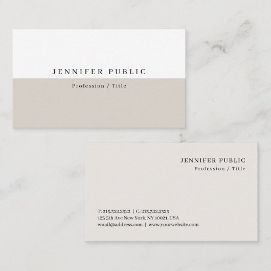 Elegante moderne minimalistische Sjabloon van de k Visitekaartje (Voorkant / Achterkant)