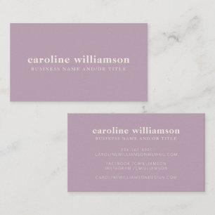 Elegante Moderne Minimalistische Stof Lilac Visitekaartje