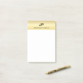 Elegante moderne minimalistische trendy gouden wit post-it® notes (Op bureau)