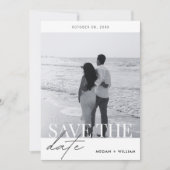 Elegante moderne minimalistische trouwfoto save the date (Voorkant)