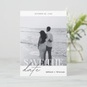 Elegante moderne minimalistische trouwfoto save the date (Staand voorkant)