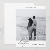 Elegante moderne minimalistische trouwfoto save the date (Voorkant / Achterkant)