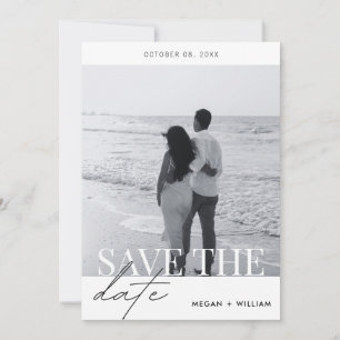 Elegante moderne minimalistische trouwfoto  save the date