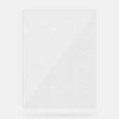 Elegante moderne minimalistische trouwkaart acryl bord (Voorkant)