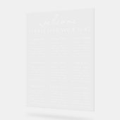 Elegante moderne minimalistische trouwkaart acryl bord (Hoek)