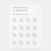 Elegante moderne minimalistische trouwkaart acryl bord (Voorkant)